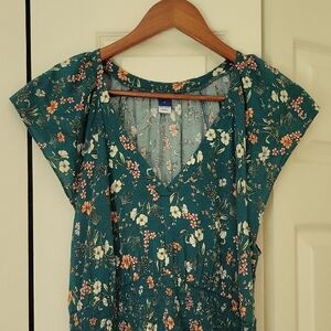 Old Navy Green Floral Dress